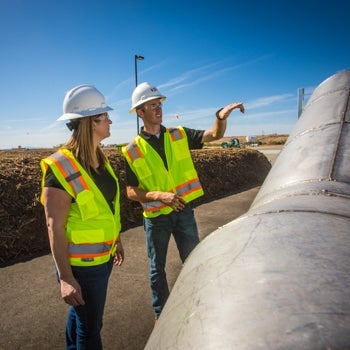 two staff on project site