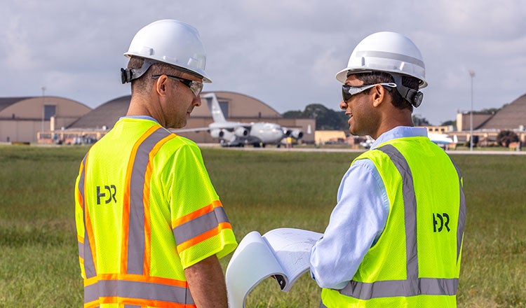 two HDR employees on Andrews Air Force base