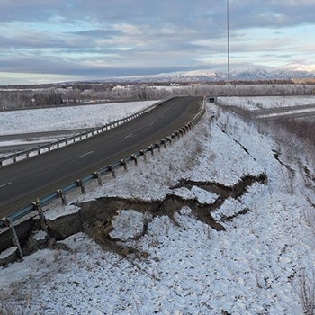 Alaska flyover ramp earthquake damage