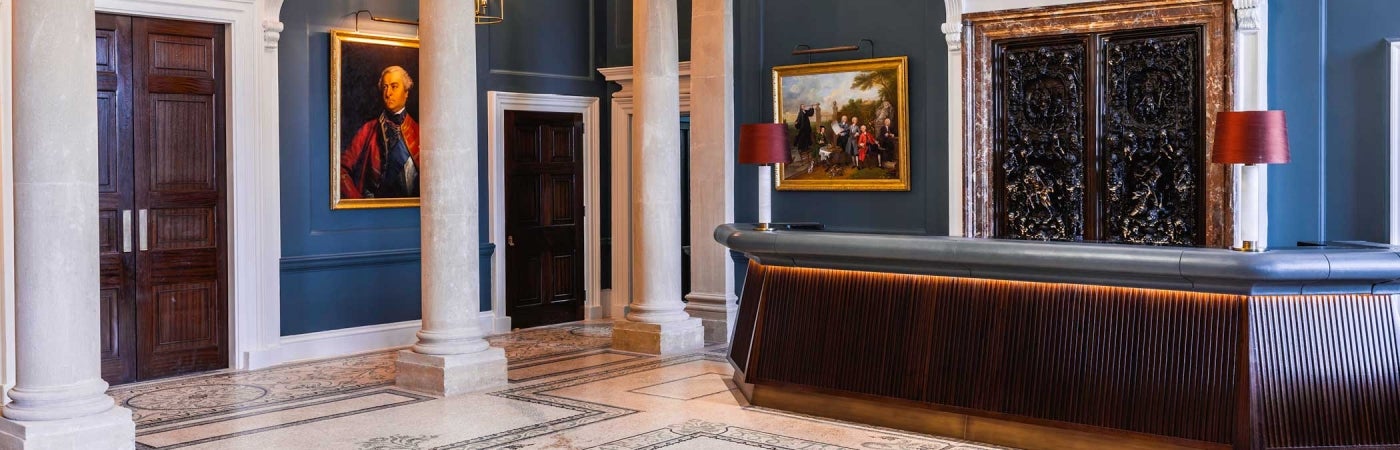 Interior of Reception at Langley Hotel.