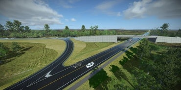 rendering of digital design of roadway