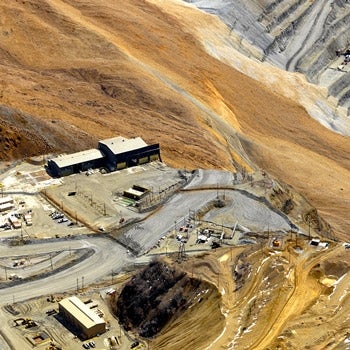 aerial of mine pit