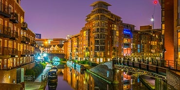 night time street in Birmingham