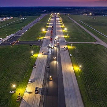 Blue Grass Airport rehabilitation aerial