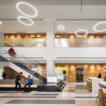 Bristol Myers Squibb Workplace Addition people stairs