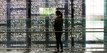 Chris O'Brien Lifehouse interior light filtered through perforated screen