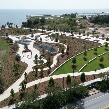 Aerial view of Bruce Beach Park in Pensacola