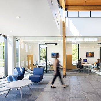 interior view of cobalt credit union gretna branch lobby