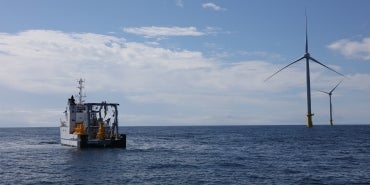 CVOW research vessel in the ocean