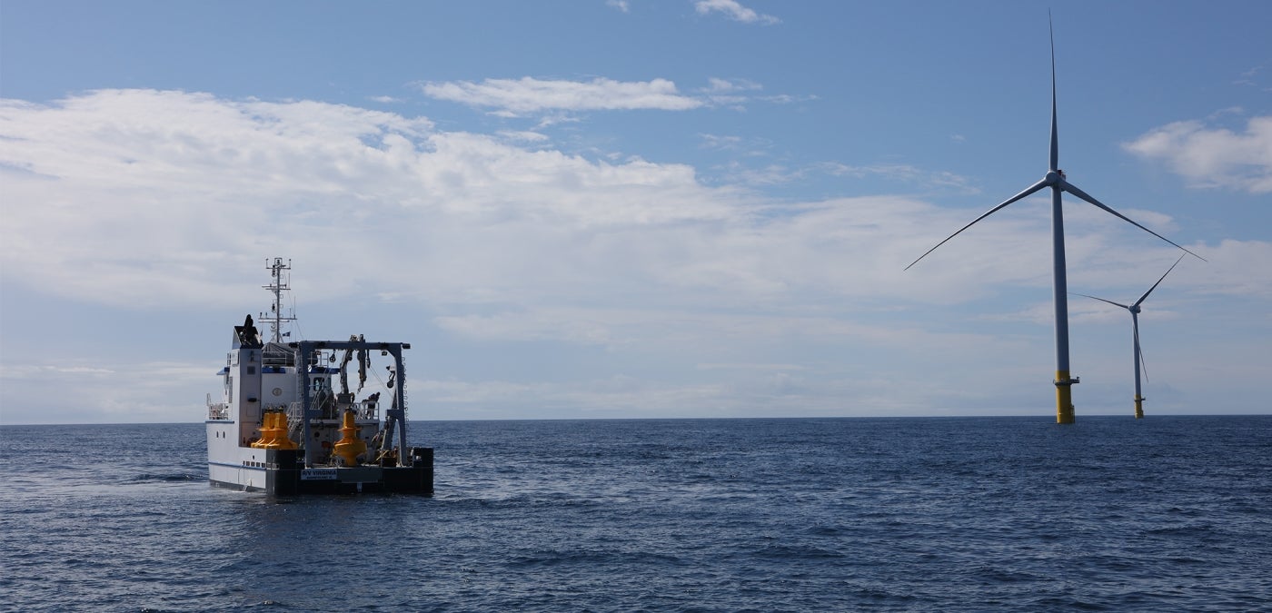 CVOW research vessel in the ocean