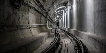 Rail tracks in East Link tunnel