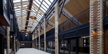 Interior of courtyard at Newsons Yard, London, U.K