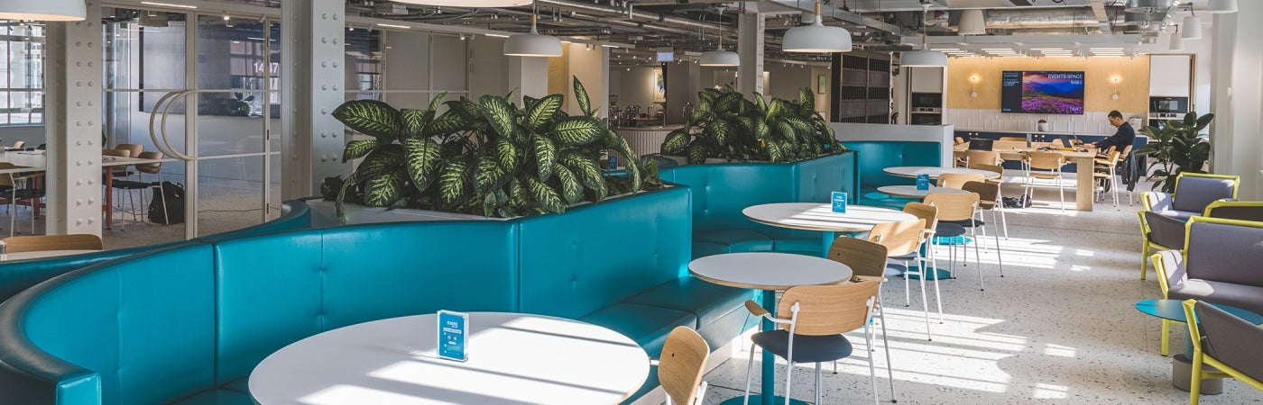 Interior Cafeteria Area with Seating at 80, Strand, London