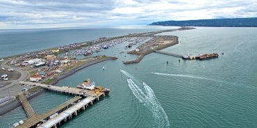 boats at dock in Homer spit