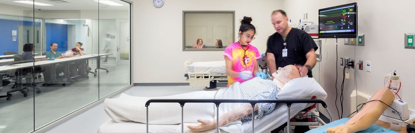 photos of houston community college simluation center patient room