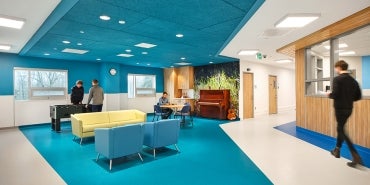 behavior health facility lobby rendering