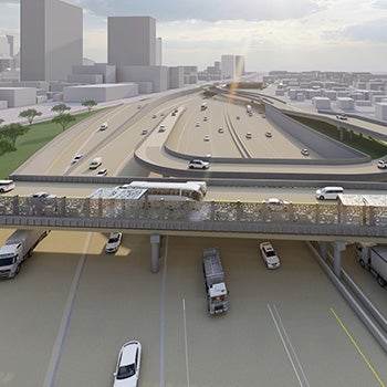 rendering of lowered I-35 in Austin