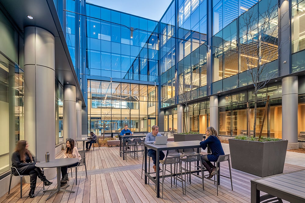 tables outside of Innovation Square