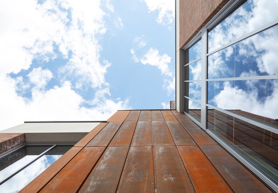 External shot of 5-10 Brandon Road, London looking up at the sky.