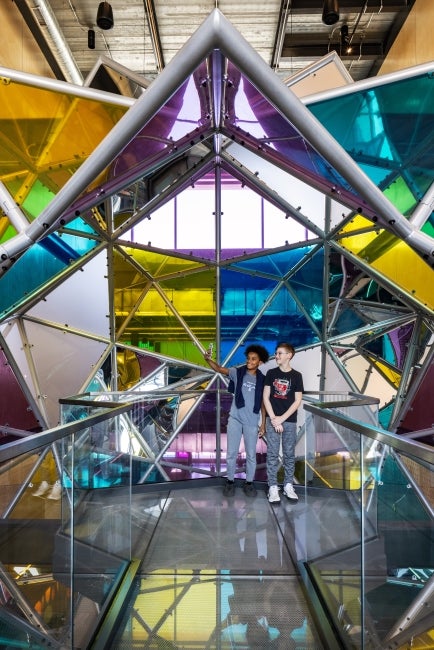 Selfie inside of the Kiewit Luminarium