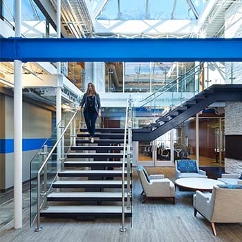 Knutson Construction Headquarters atrium staircase HDR