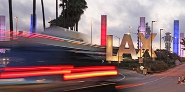 LAX sign outside airport