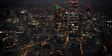 london nighttime aerial