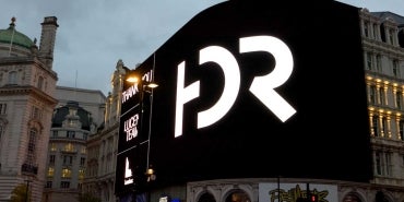 Exterior of Piccadilly Circus, London, U.K, with large display stating HDR.