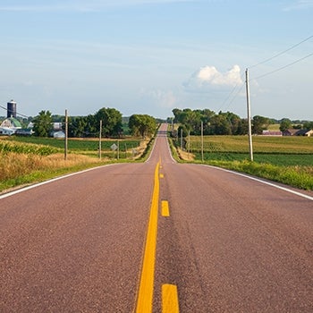 Rural road in Minnesota