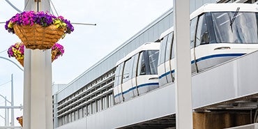 trams at Minneapolis-St Paul airport