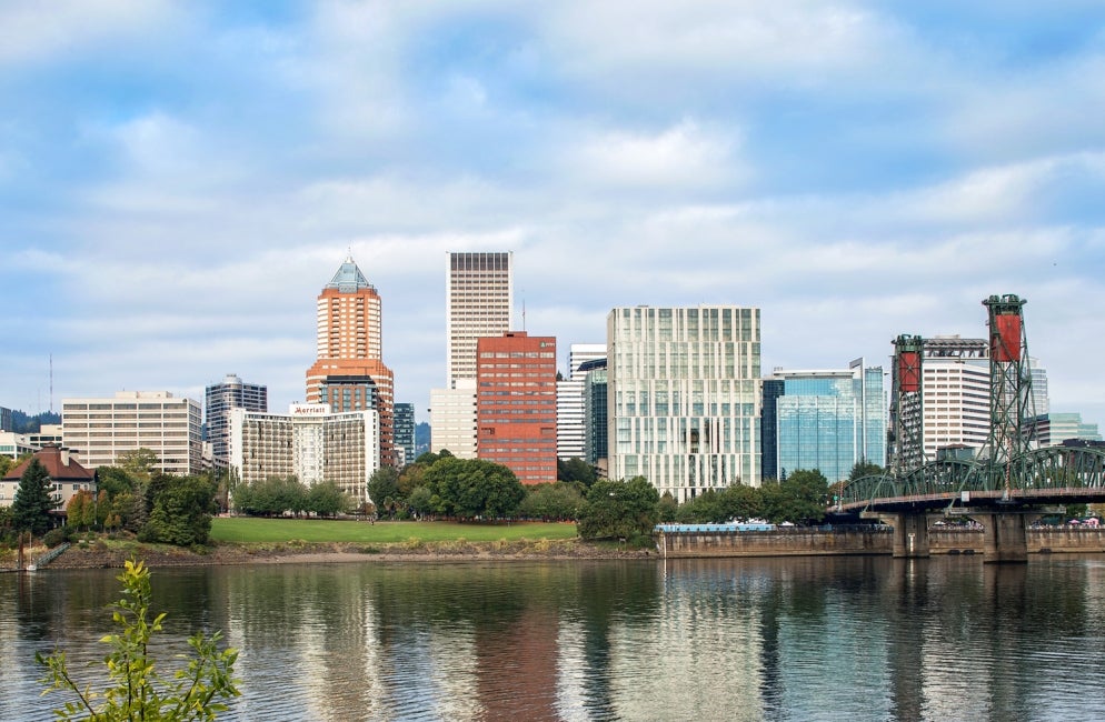 Multnomah County Courthouse riverbank view