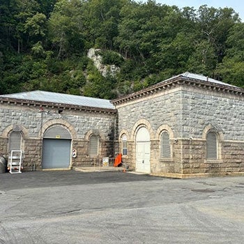 Outside of NYCDEP's Croton Lake Gatehouse in Yorktown Heights, New York.