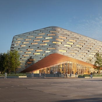 exterior rendering of Omaha Central Public Library 