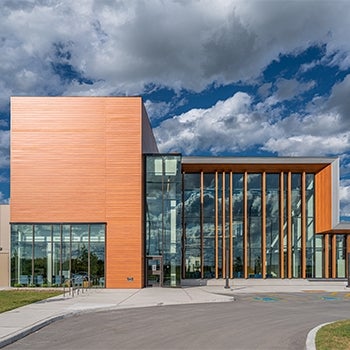 Orleans Health Hub Facade Reflection