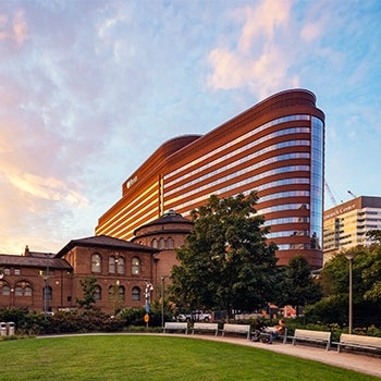 The Pavilion at the Hospital of the University of Pennsylvania at Dusk from Park