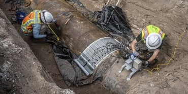 HDR staff performing a water main condition assessment evaluation