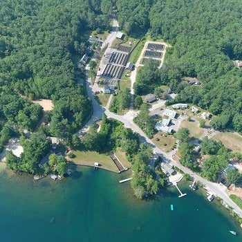 Aerial view of the Powder Mill Fish Hatchery