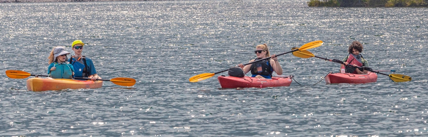 Participants kayak with Rocky Mountain Adaptive