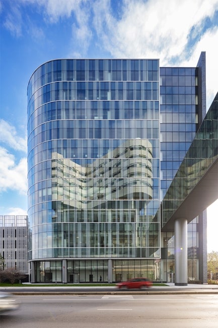 Rush University Medical Center Pedestrian Bridge and Reflection