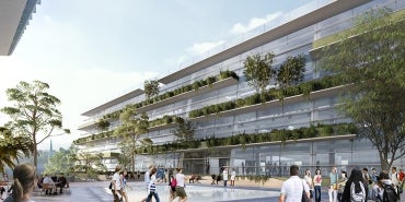 View of Sydney Biomedical Accelerator from the Plaza, University of Sydney