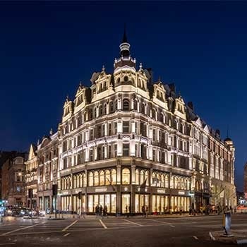 Exterior of The Knightsbridge Estate in London. Also showing Street level.