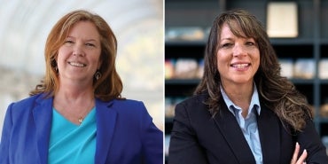 Portrait photos of Denise Skinner and Cyndi Whelpley