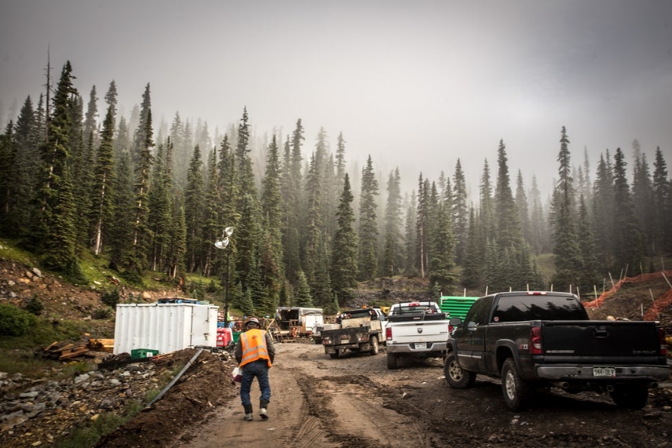 vehicles on site