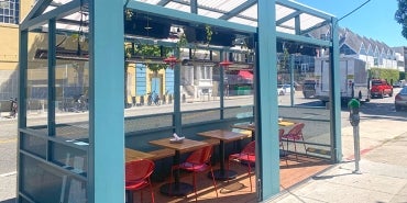 outdoor dining structure on street