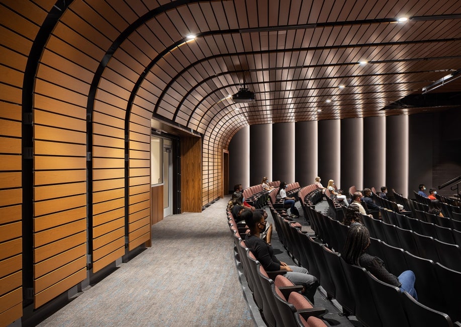 photo of the back of the auditorium at the Hun School