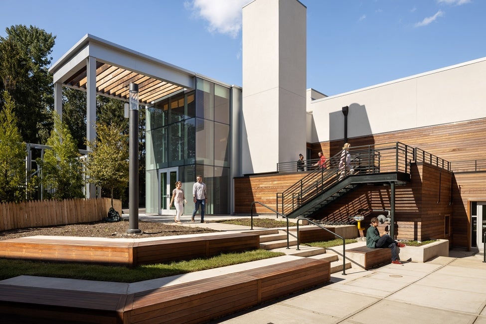 photo of the Hun School terrace gardens