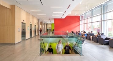 University of Ottawa Learning Crossroads Interior Photo of Students Coming Upstairs