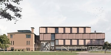 Exterior Rendering of the new Architecture School Expansion at the University of Nebraska Lincoln 