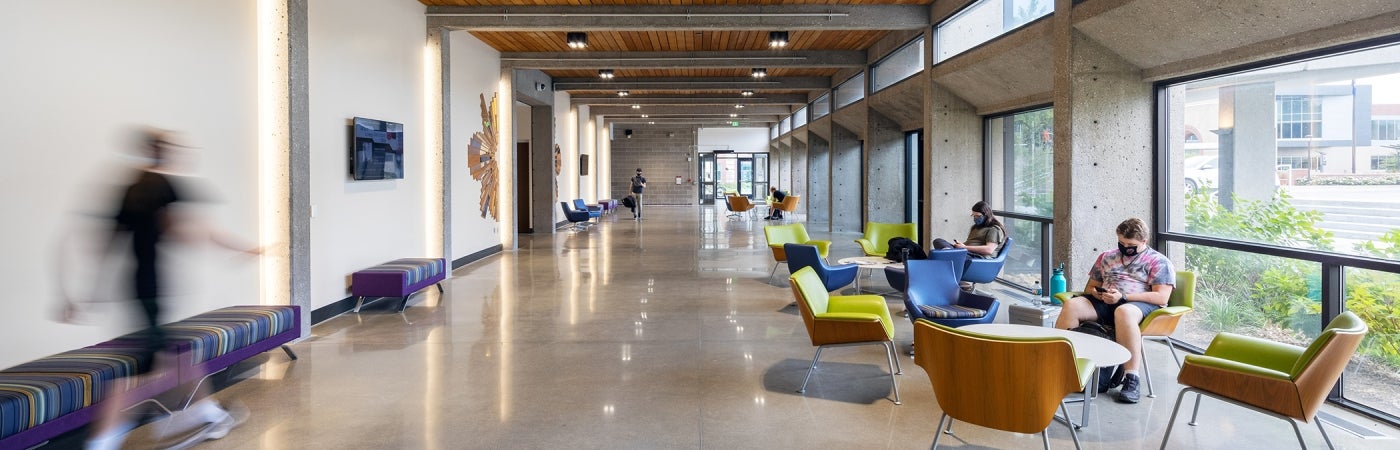 UNO strauss performing arts center hallway 