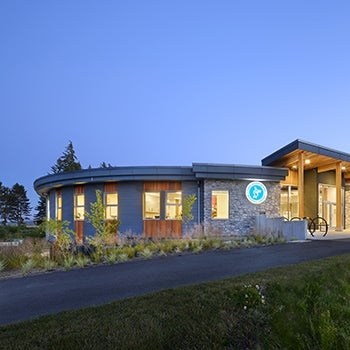 Sooke Library at dusk